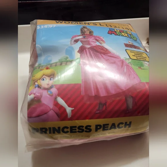 Super Mario Princess Peach Pink Dress Women's L (12/14) - Picture 3 of 5
